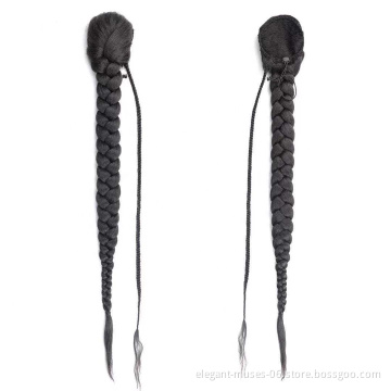 New Stylish Women Ombre 30 inch 200g Clip In Braided Ponytail Elastic Drawstring Rope Fishtail Fishbone Plaited Synthetic Braid